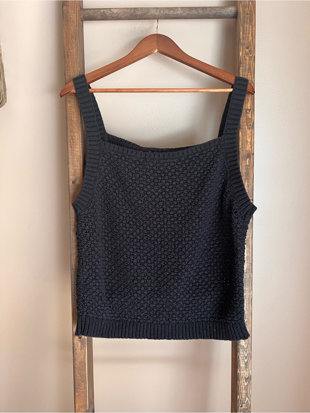 J. Crew Black Textured Knit Tank Top - Picture 2 of 5
